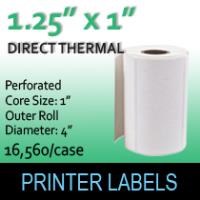 Direct Thermal Labels 1.25" x 1" Perf
